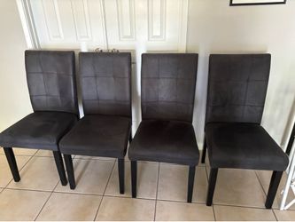 Moving Sake - Set of 4 Charcoal Gray Microfiber Dining Chairs – Excellent Condition – $80 OBO