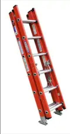 16FT FIBERGLASS ORANGE WERNER LADDER FOR SALE