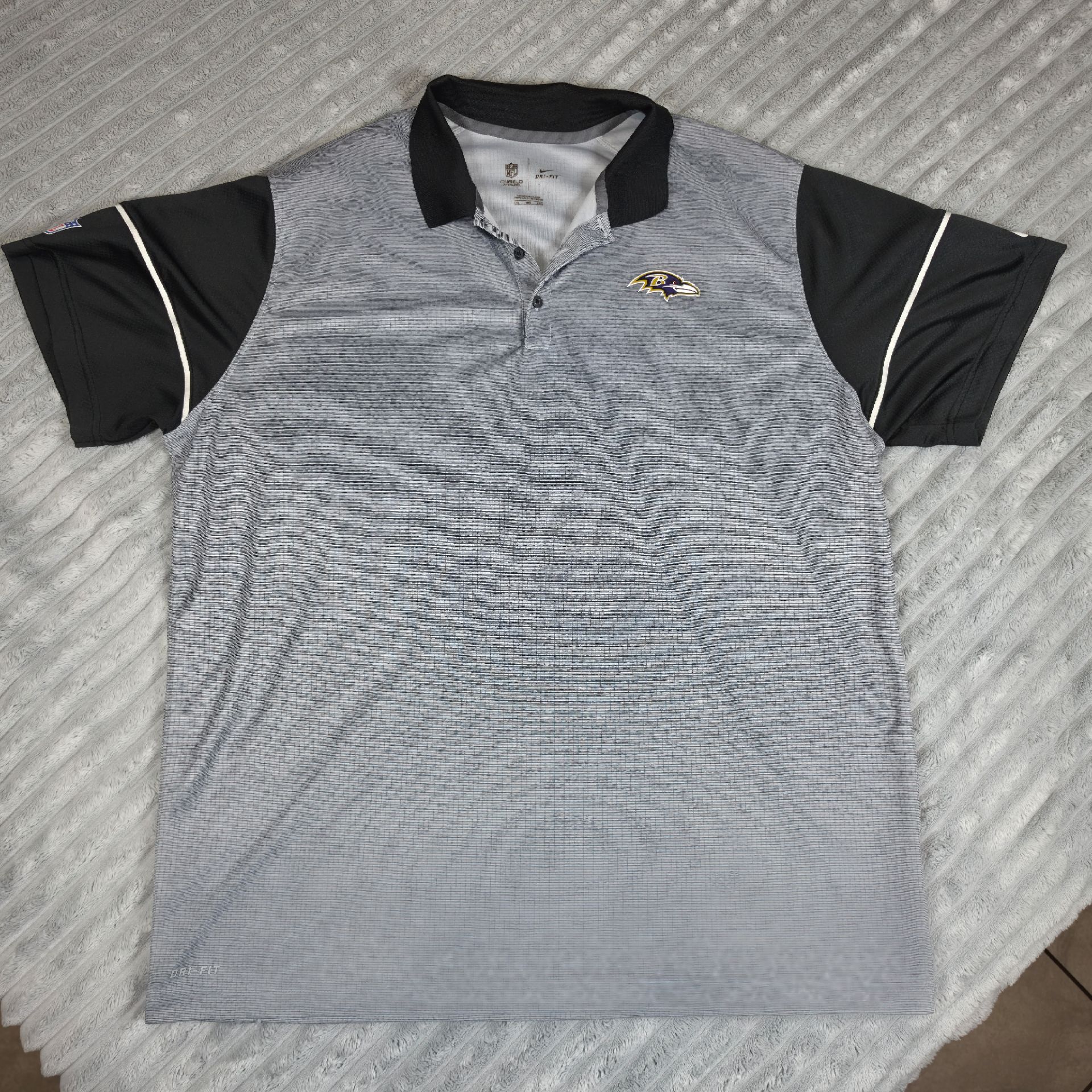 Nike Dri-Fit Baltimore Ravens Onfield Apparel Gray Polo Shirt Mens - XXL