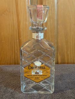 Vintage Stitzel-Weller Cabin Still Bourbon Decanter - Shot Glass Top
