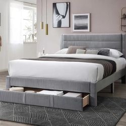 Mega Sale! Almost Gone! Oceanside Collection Full Bed Platform Bed W/ Underbed Drawer- Available in 2 colors  Now 249.00 Free Delivery 🚚 