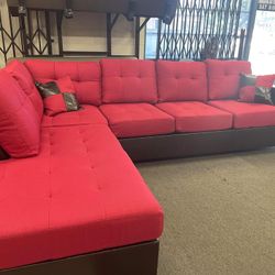 New Red Sectional Couch Only $50 Down Payment 