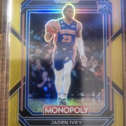 Jaden Ivey Monopoly Gold Prizm /49 Rookie Card 