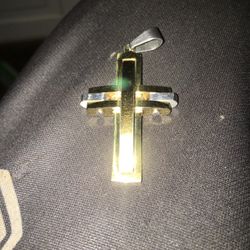 Stainless Steel Gold Plated Cross Pendant With Movable Arms