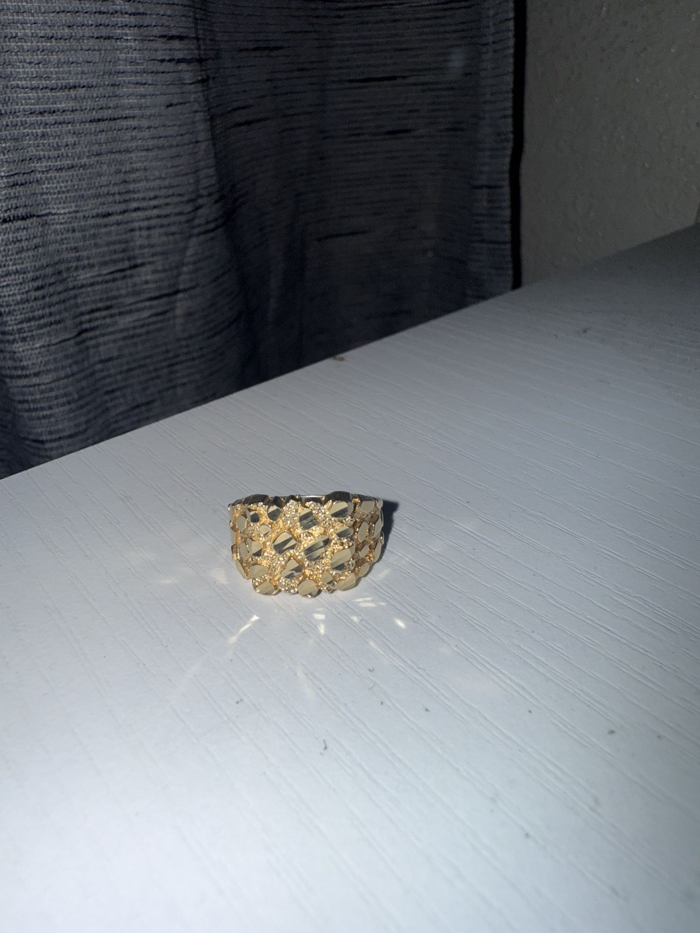 14K Diamond Cut Nugget Ring