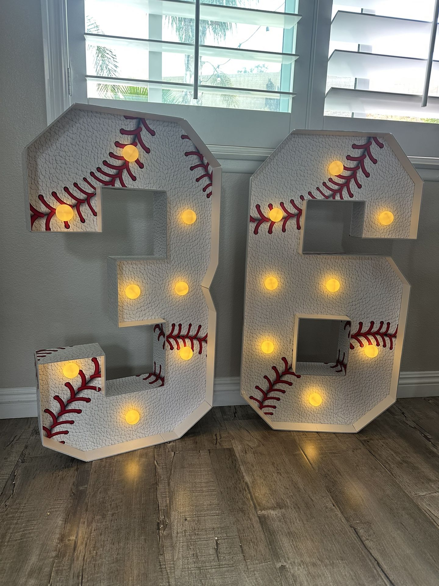 Light Up Numbers - Baseball Decorations