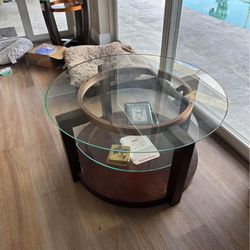 living room  cocktail table and round end table