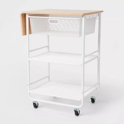Metal Storage Cart with Mesh Drawer and Wood Top - Brightroom™️ ADO #:TGT-30082 Brand New – Box Not Perfect or No Box.Price is Firm. Description : Ite