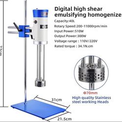 +UXI Laboratory High Speed Dispersing Homogenizer Emulsifier Capacity 40L (H2O) Water (contact info removed)0r/min