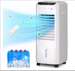 Uthfy 1800 CFM Evaporative Air Cooler, 32 Inch Swamp Cooler Air Conditioner with 4.2 Gal Water Tank, 120°Oscillation, 12H Timer, 3 Speed, 4 Modes, Rem
