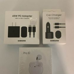 45Watts Samsung Super Fast Combo Bundle with Wireless Earbuds Brand New