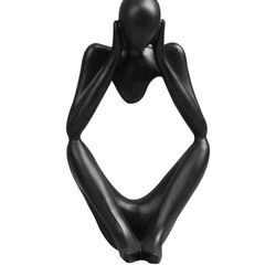 Modern Resin Abstract Sculpture In The Style Of Rodin’s “The Thinker” 3D Art Deco