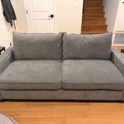 Couch + Matching Easy Chair Grey