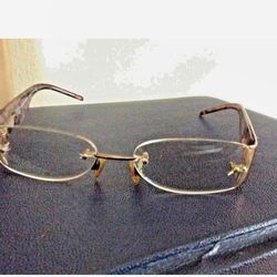 Authentic Dolge Gabanna lens frame animal print brown gold accents & reinstones 