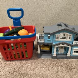 Grocery Basket And A Toy House $10 For Both