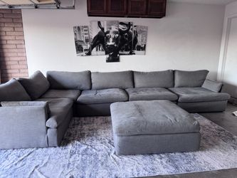Gray cloud dupe sectional modular sofa couch sala