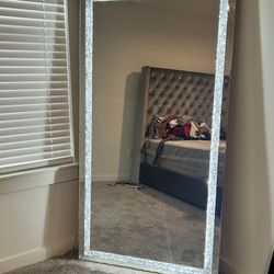 Stunning New 68 Inches Tall And 35 Inches Wide LED  Mirror With Faux Diamonds