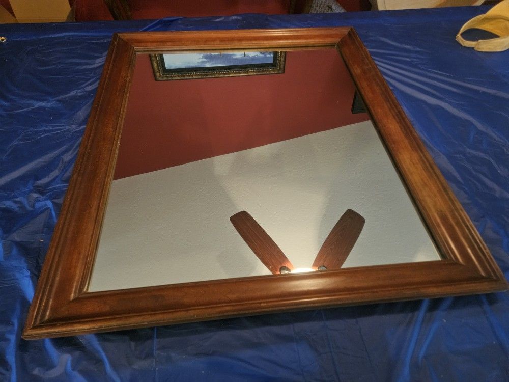Large Wood Framed Mirror