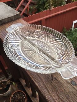 Crystal Divided Relish Dish