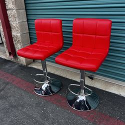 Red Cushion Bar Chairs Stools Adjustable