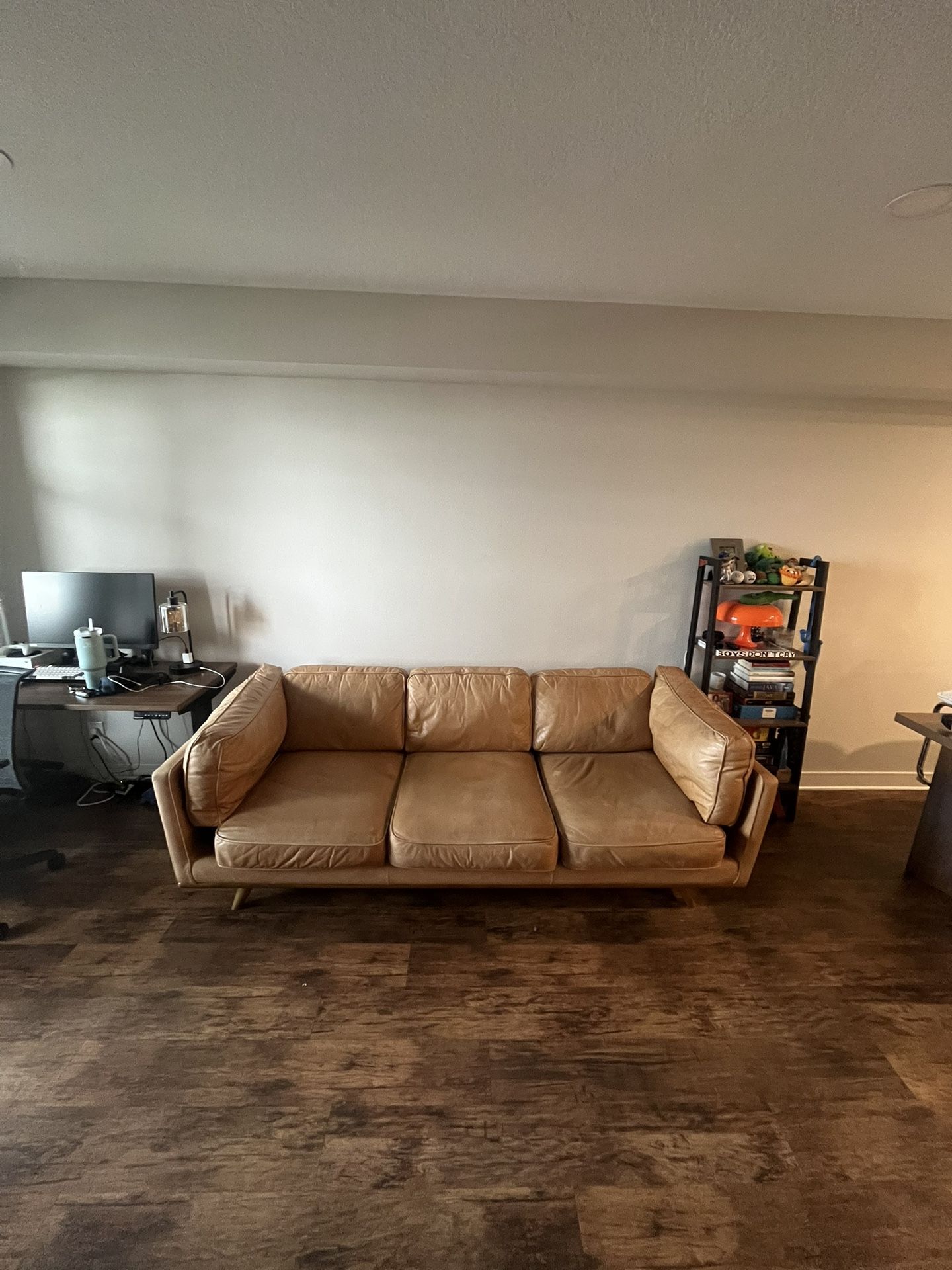 West Elm Zander Leather Sofa 90”