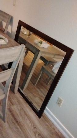 Large Brown Square Mirror