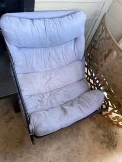 Cushioned Lounge Chair with Metal Frame