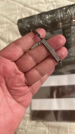 Silver Mesh ID Bar Bracelet