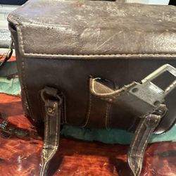 Antique Camera Equipment With Leather Case