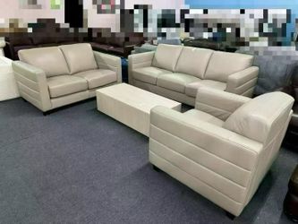 Del Mar Top Grain Leather Sofa Collection, Tan，$2100