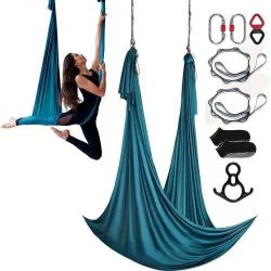 662#erial Silk & Yoga Swing, 11 Yards, Aerial Yoga Hammock Kit with 100gsm Nylon Fabric, Full Rigging Hardware & Easy Set-up Guide, Antigravity Flying
