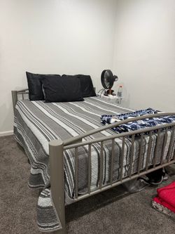 Silver Metal Full/Queen Bed Frame