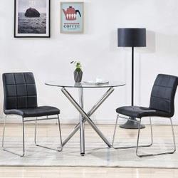 3 piece Modern Dining Table Set