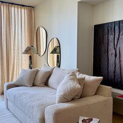 Designer Bouclé Sofa / Cloud Couch Inspired — $2,000