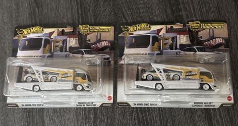 Hot Wheels Team Transport '24 Honda Civic Type R Set of 2