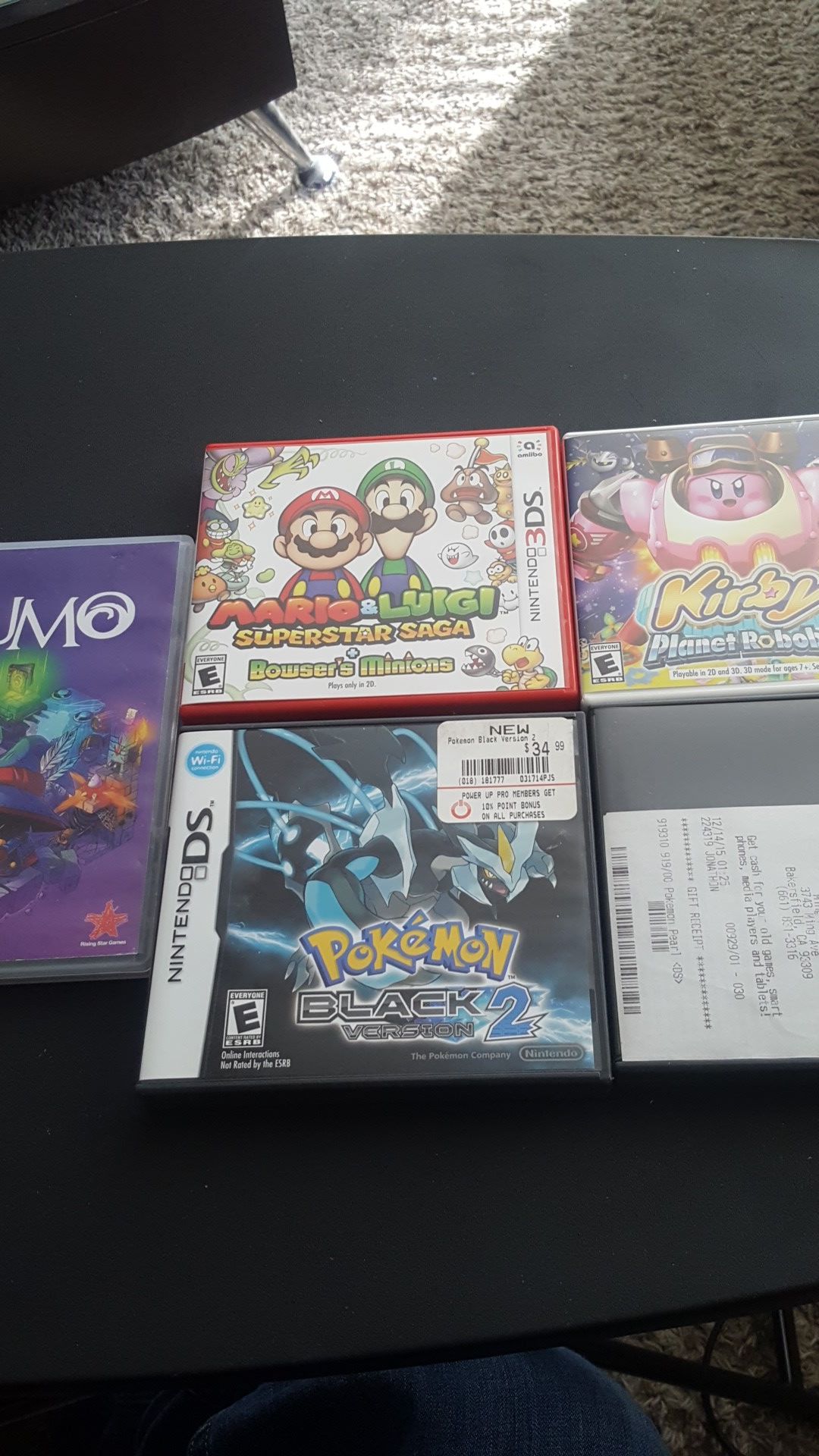 Pokemon, mario, kirby n lumo games