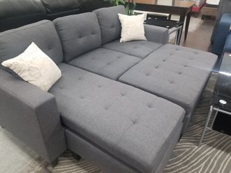 Charcoal grey sofa chaise sectional