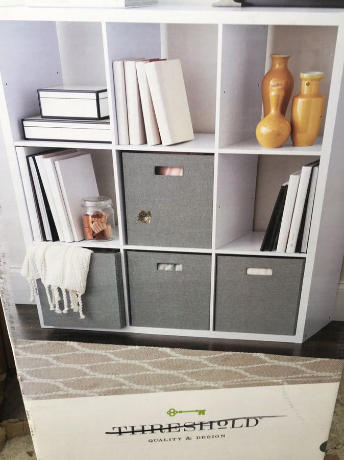 New 9 cube organizer storage shelf Threshold
