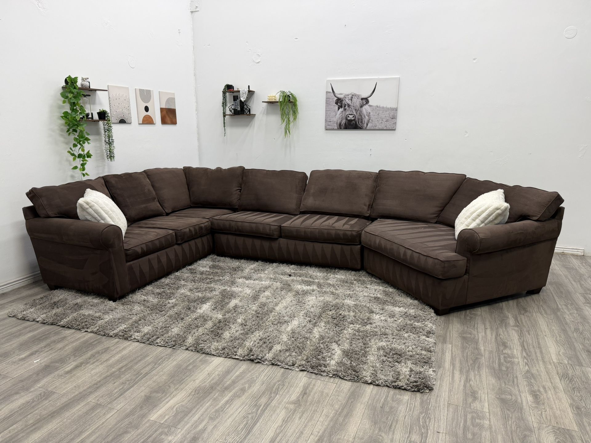 Brown Sectional Couch - Free Delivery 