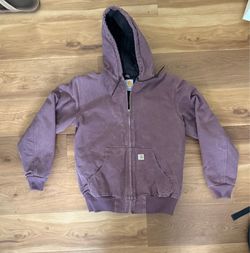 Vintage Carhartt WJ130 DPM Plum Purple Quilt Lined Canvas Jacket Size Small