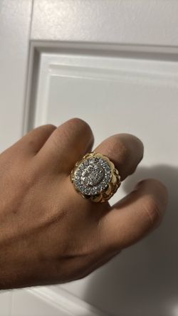 10k solid diamond ring
