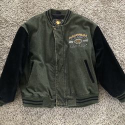 Vintage 90s Dual Control Denim Varsity Jacket