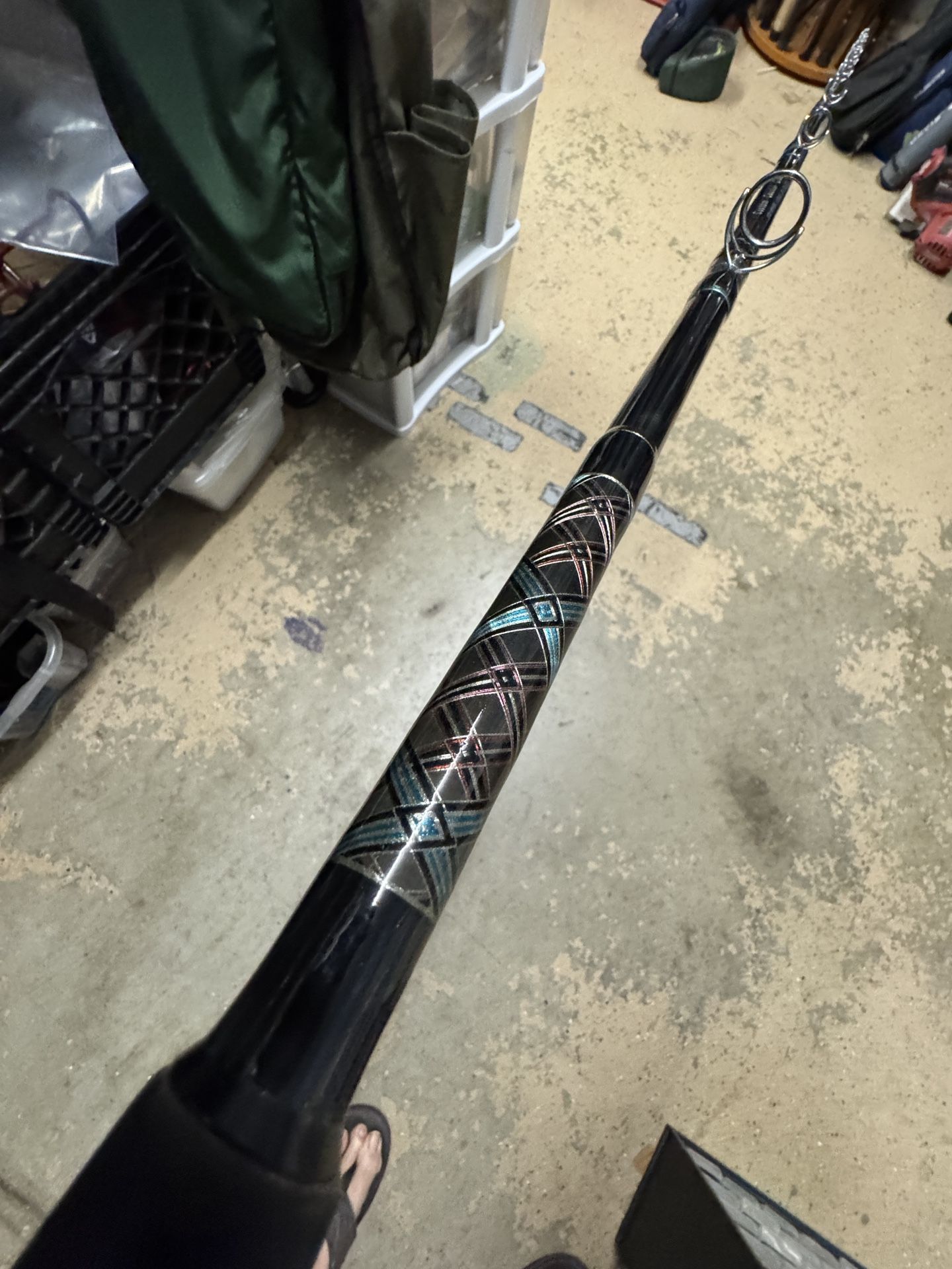 8’ 30-60 Custom Coastal Classic  Graphite Jig Stick Salt Water Fishing Rod. Like New. 