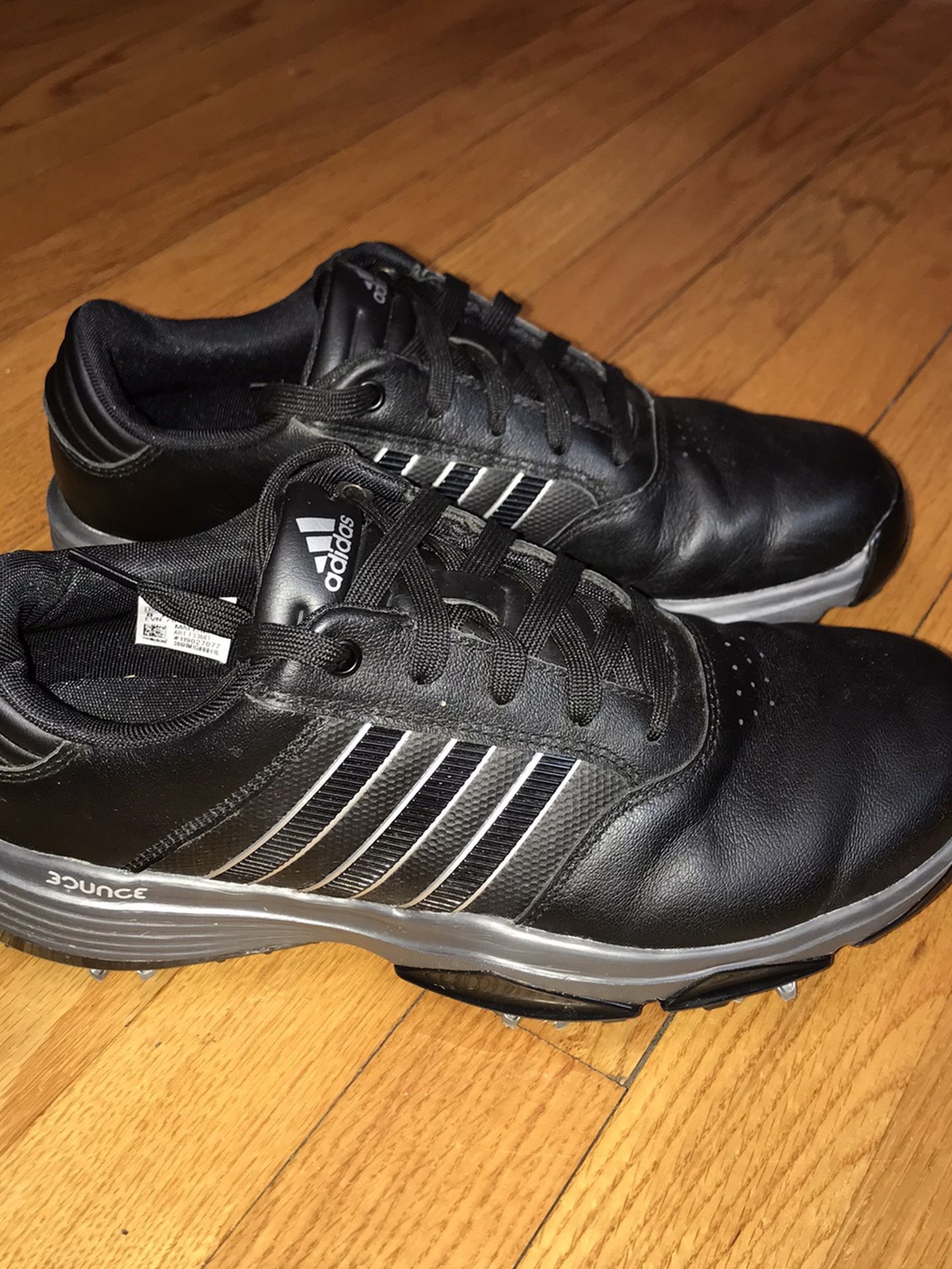 Adidas Mens 360 Bounce F33681 Black Soft Spikes Golf Shoes Size 8 Gently used