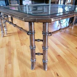 Beautiful Bamboo Look Solid Wood Coffee & Side Table 