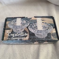 Glass Candle Holder Set