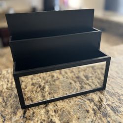 Modern Black Metal Desk Organizer / Countertop Organizer