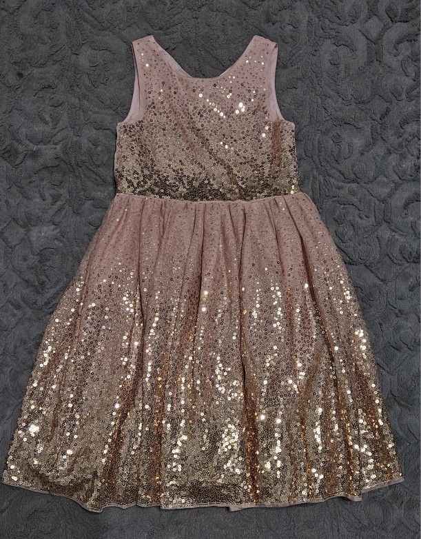 H&M Peachy and gold sequin dress