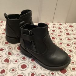 Little Girl’s New Black Faux Leather Boots Size 7