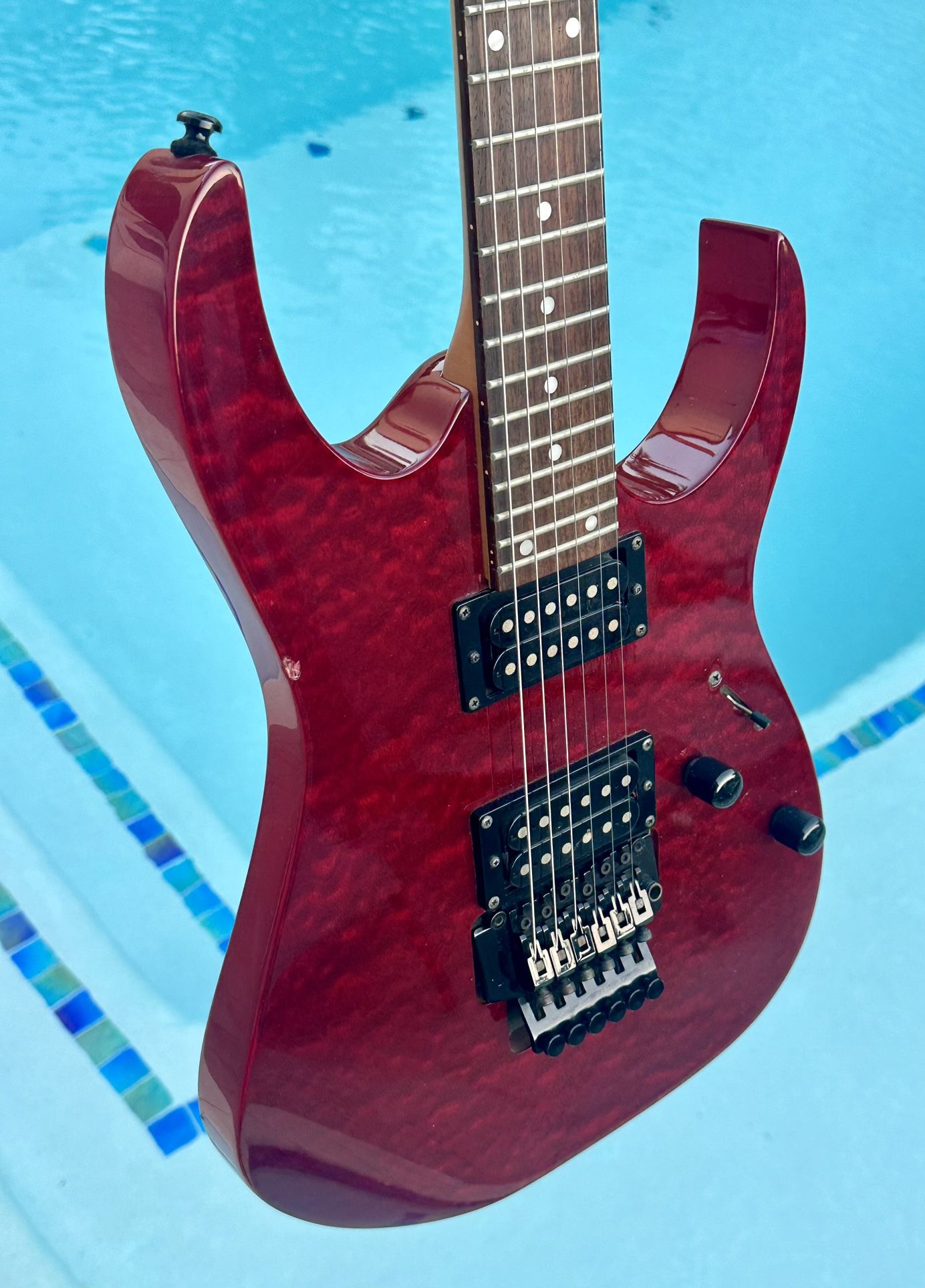 90s Ibanez RG320QS Electric Guitar with Ibanez Floyd Rose Style locking tremolo
